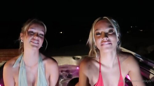 Sky Bri Rara Knupps Lesbian Hot Tub Video Leaked