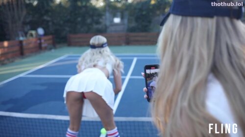 Grace Charis Boobs Tennis Photoshoot With Hot Friend 31