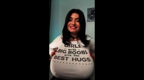 BustyEma Official aka Bustyema_official playing with massive titties
